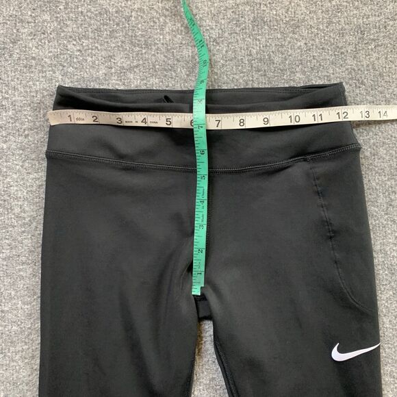 Nike Tights Women S Small Black Fast Dri Fit Low Rise Running Mesh Panels Fitted - Picture 6 of 14